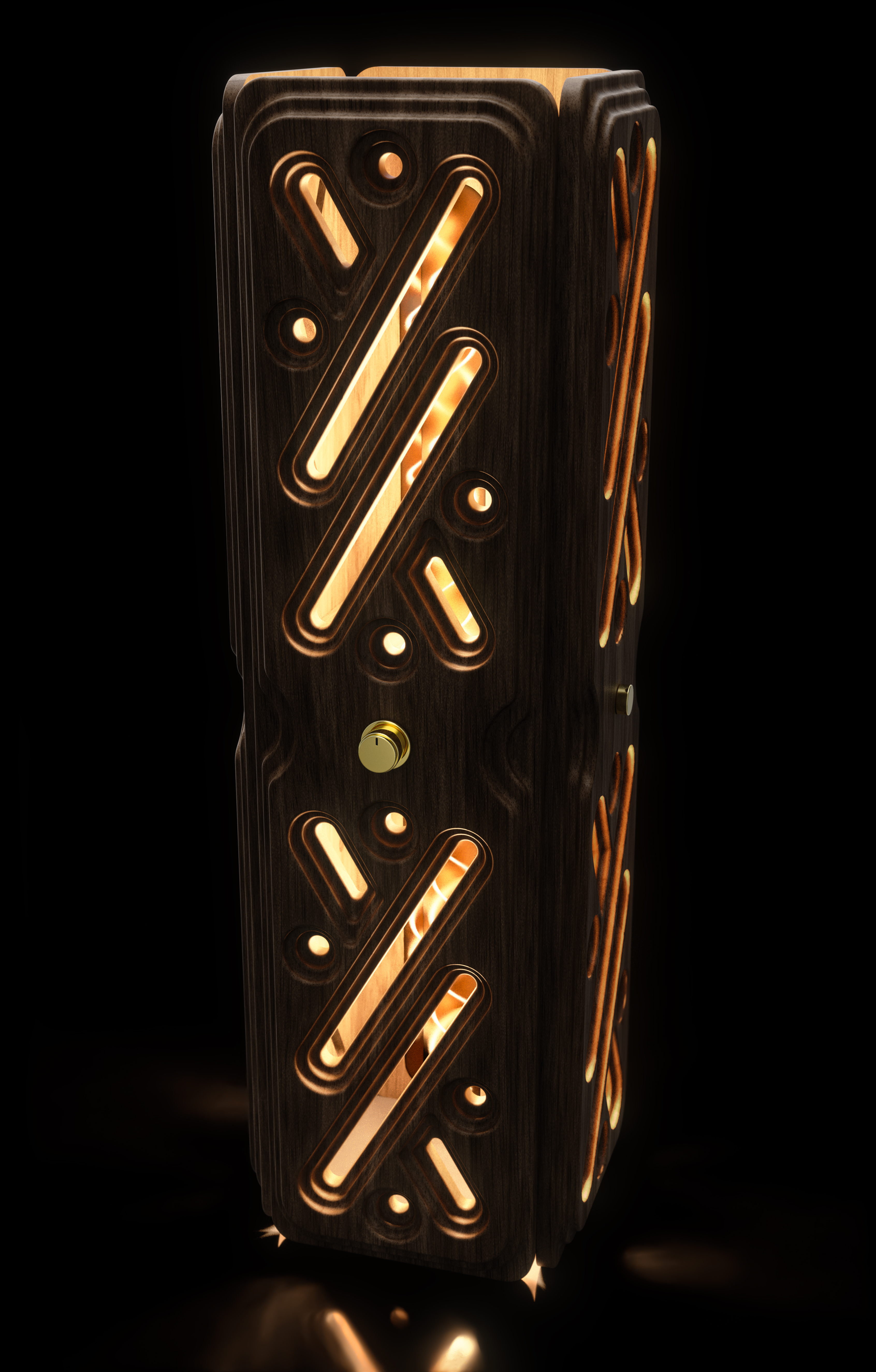 Mood in Wood sculptural walnut lamp